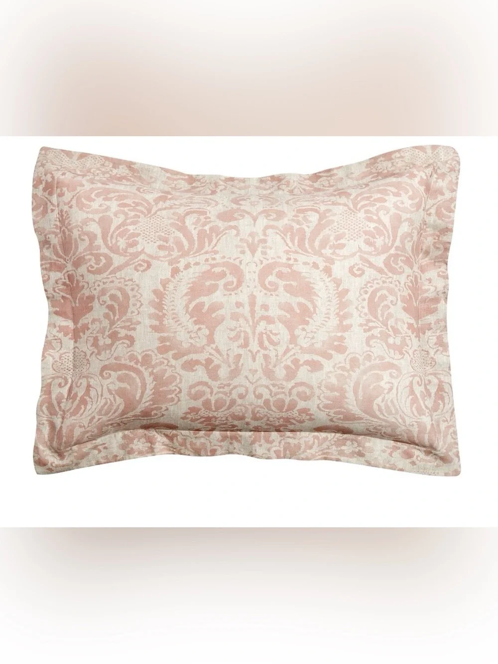 Pottery Barn Blush Pink Stella Damask Pillow Sham Standard Size